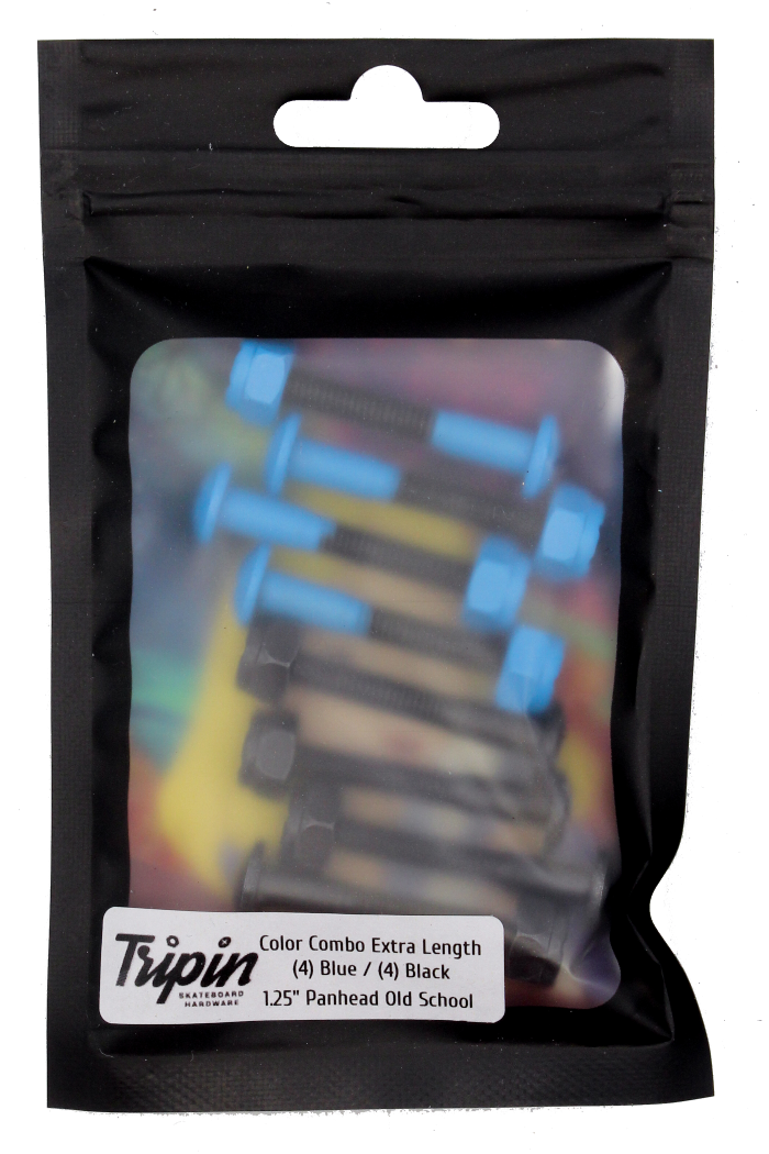 Tripin Sonic Blue 1.25" Phillips Hardware Panhead (Blue/Black)