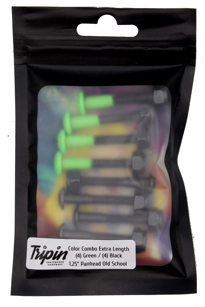 Tripin Sonic Green 1.25" Phillips Hardware Panhead (Green/Black)