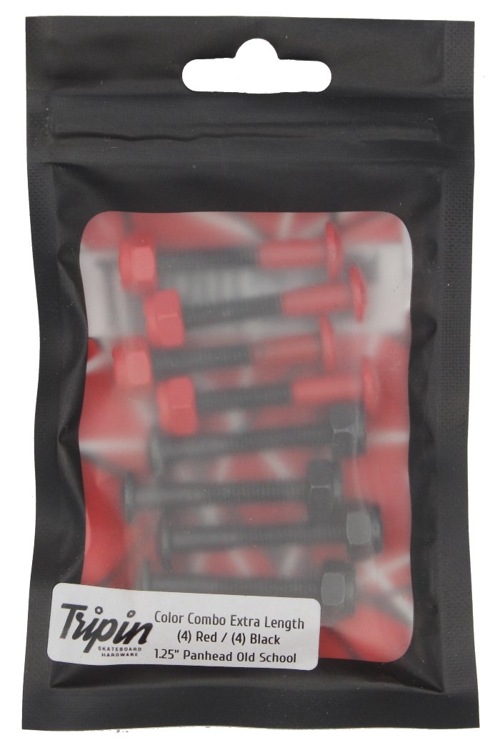 Tripin Red Hail-N 1.25" Phillips Hardware Panhead (Red/Black)