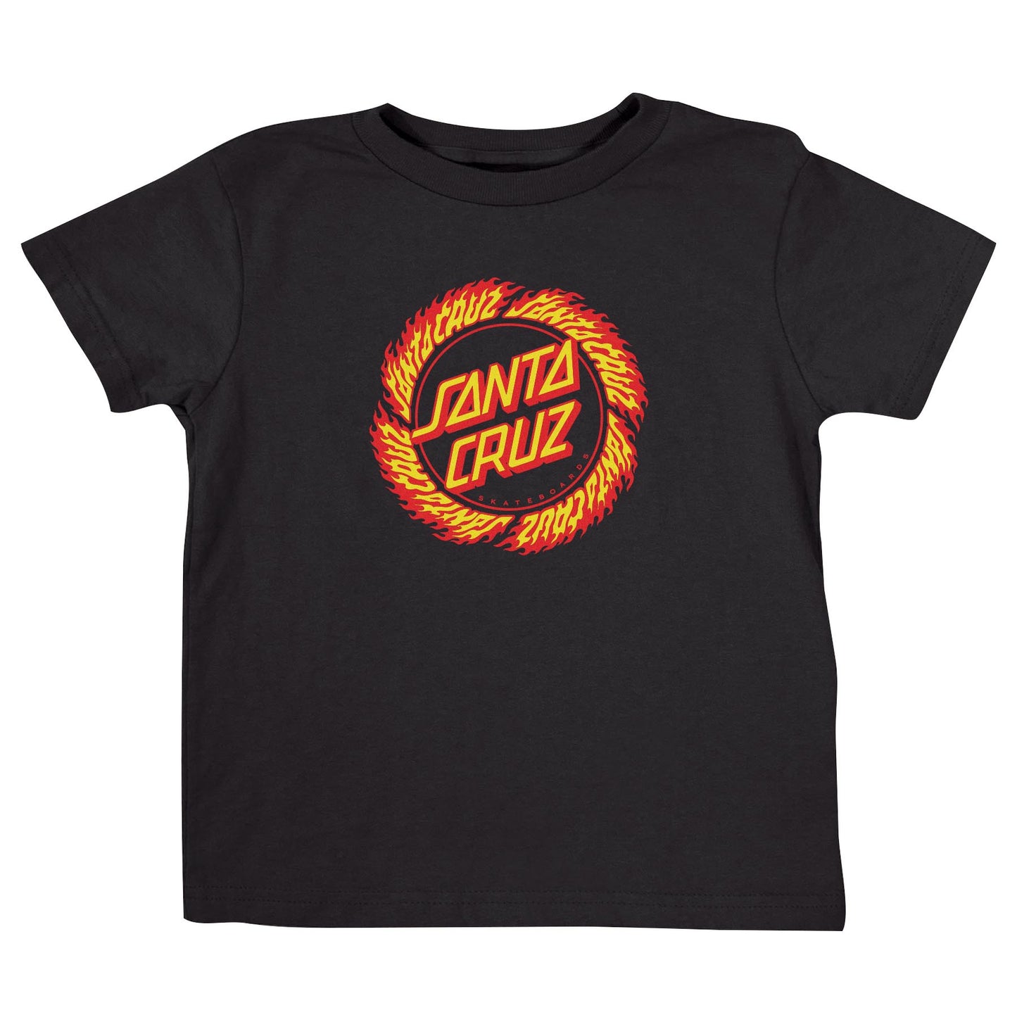 Santa Cruz Flame Ringed Dot Midweight YOUTH T-Shirt (Black)