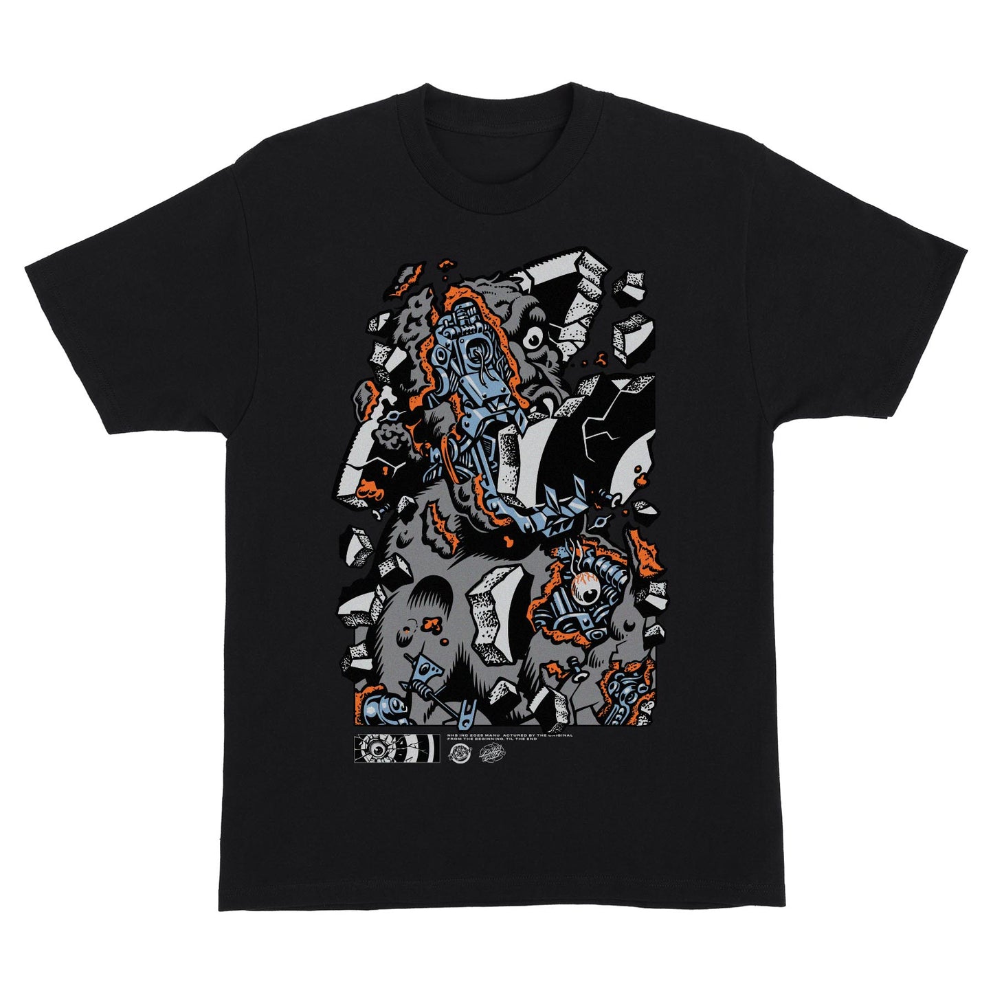 Santa Cruz Roskopp Macro Front S/S Heavyweight T-Shirt (Black)