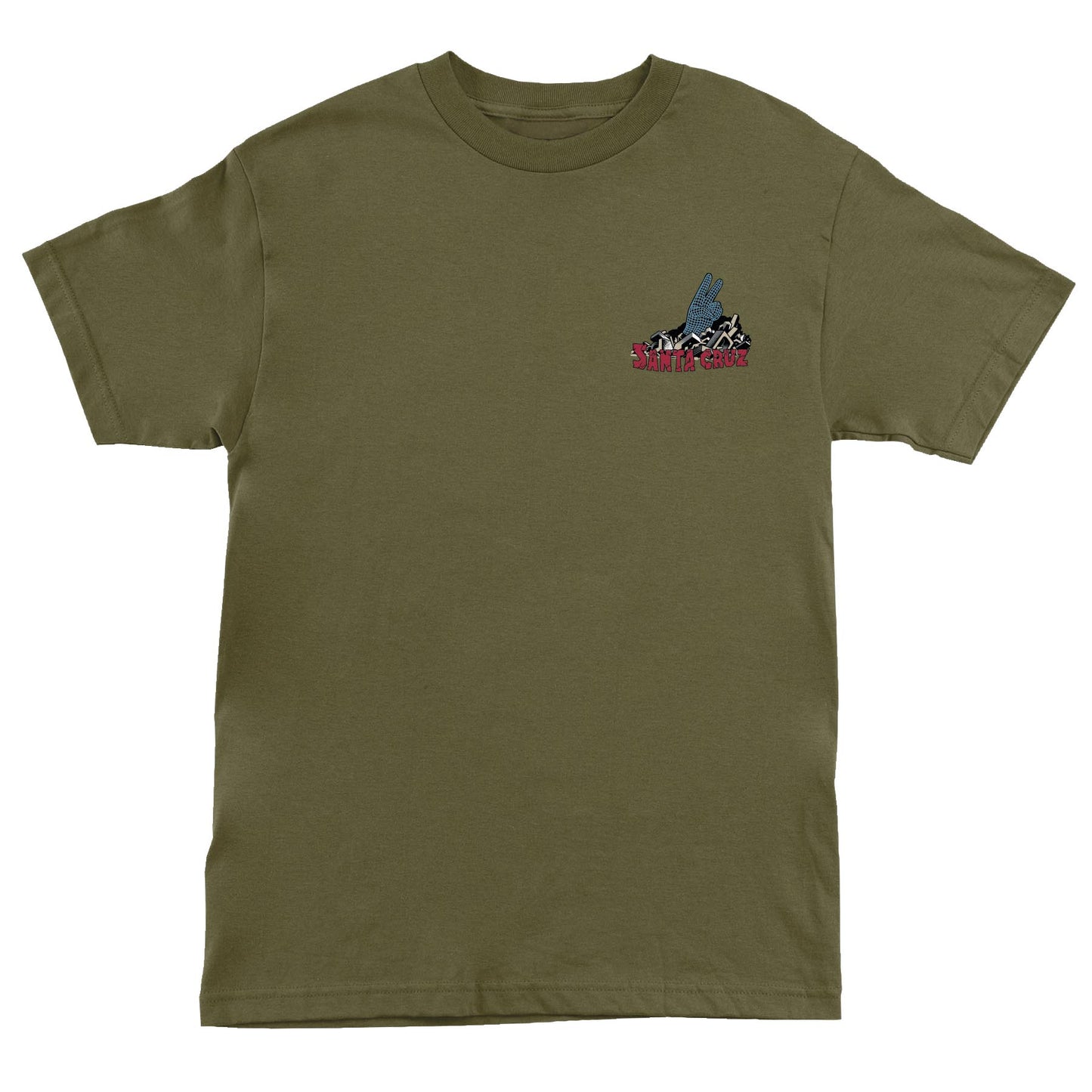 Santa Cruz Kendall Grid Hand S/S Heavyweight T-Shirt (Military Green)