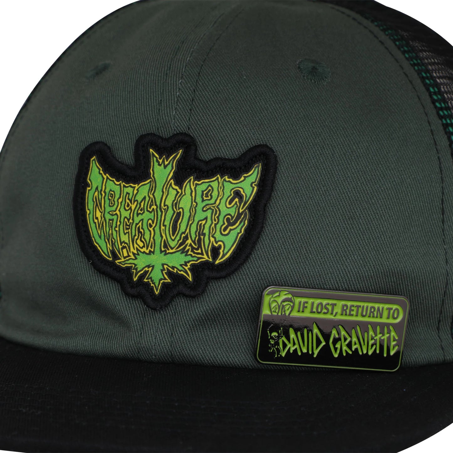 Gravette Hippie Skull Creature Snapback Hat
