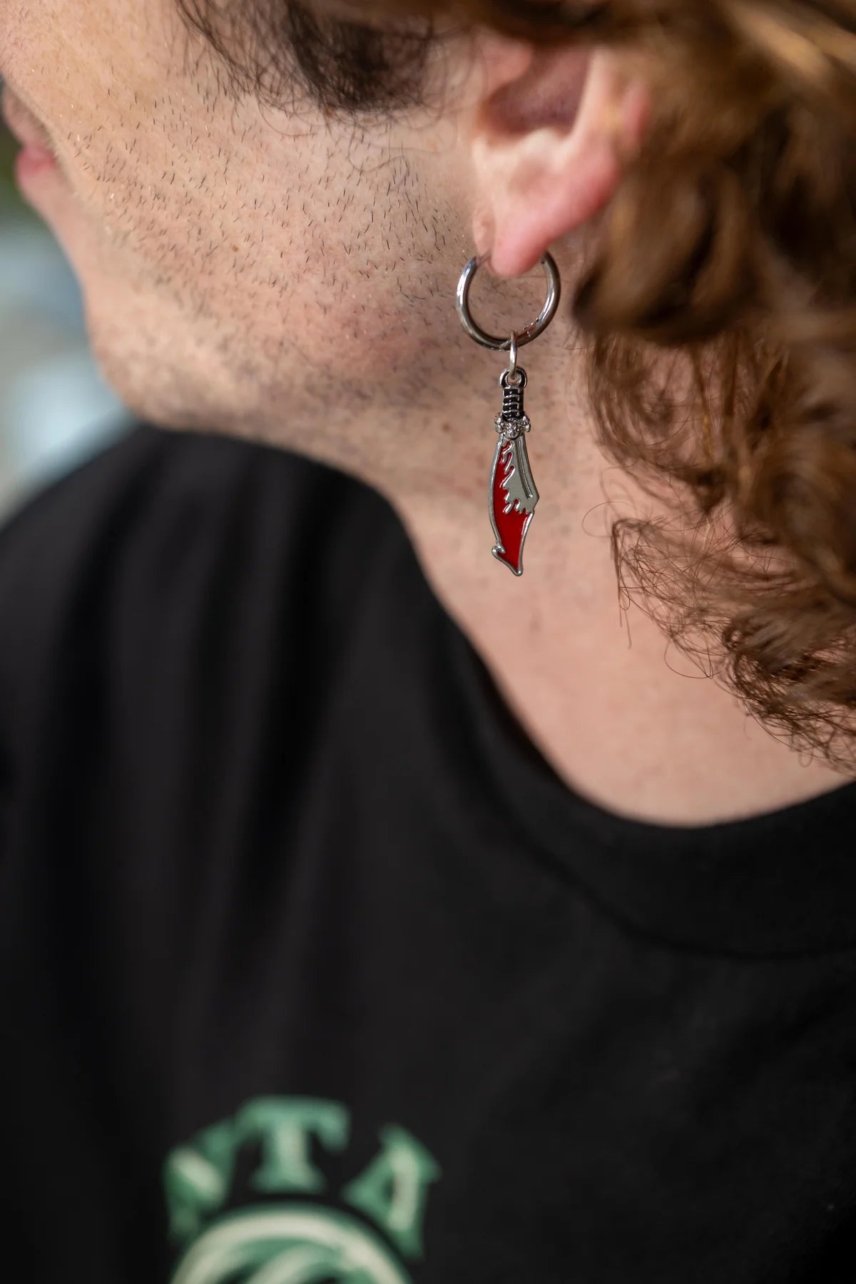 Santa Cruz Meek Slasher Sword Earring Set (Silver/Red) OS Unisex