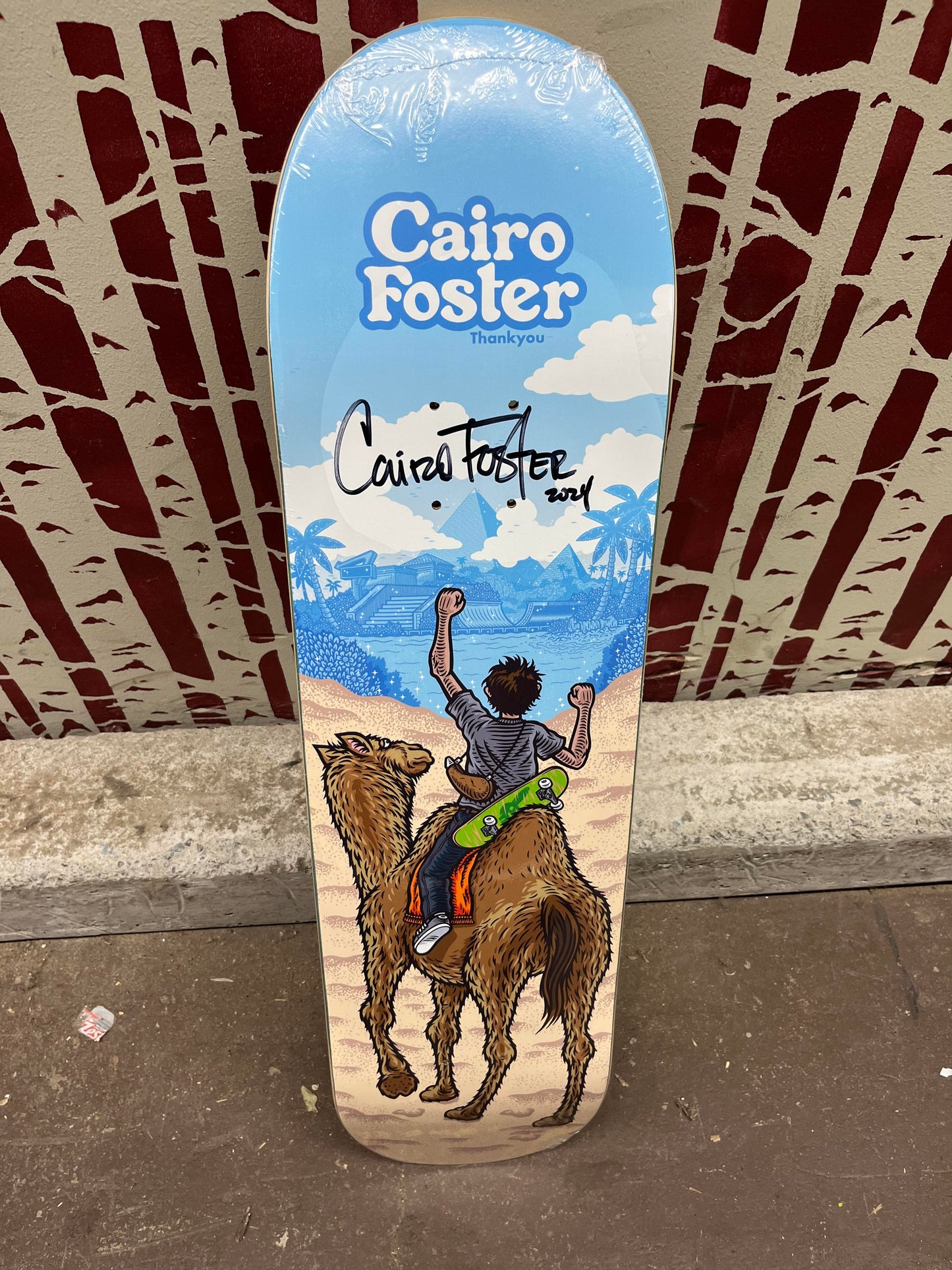 THANK YOU | Mirage| Cairo Foster Guest Model Skateboard Deck HAND SIGNED 8.5"