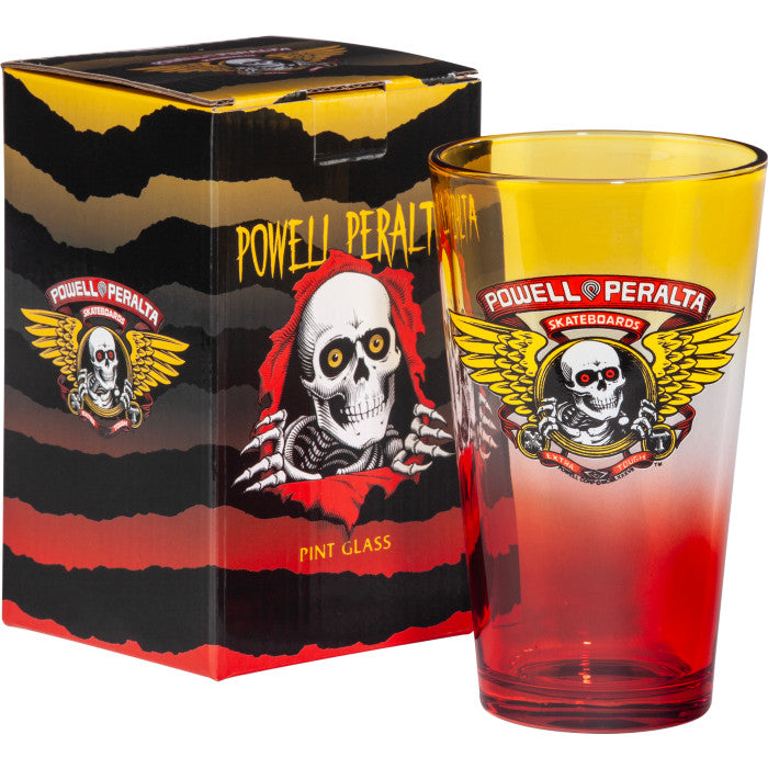 Powell Peralta Pint Glass Winged Ripper Yellow/ Red Fade