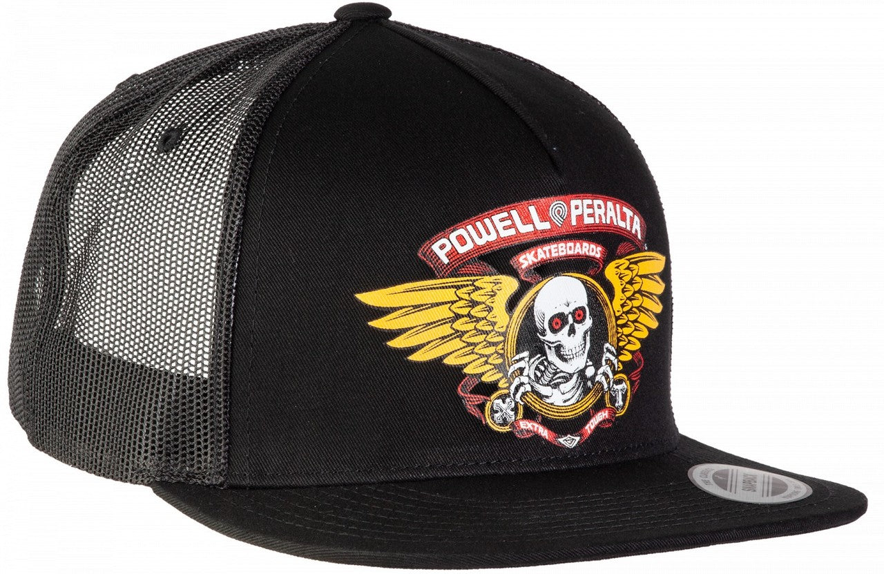 Powell Peralta Winged Ripper Trucker Mesh Hat Black