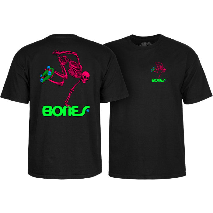 Powell Peralta Skateboard Skeleton T-Shirt - Blacklight