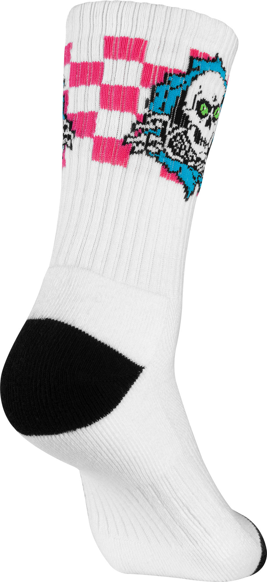 Powell Peralta Ripper Cotton Socks Checker Blue/Pink/White