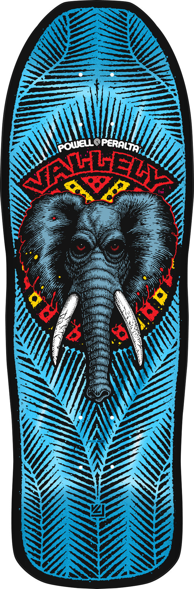 Powell Peralta Mike Vallely Elephant Reissue Skateboard Deck Blue Foil - 9.85 x 30