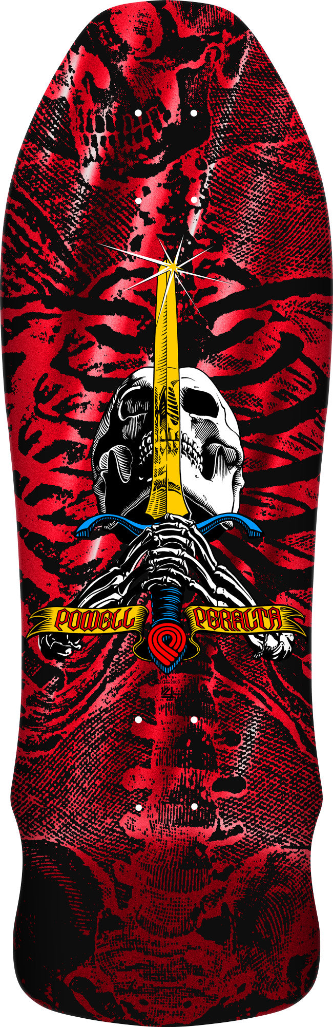 Powell Peralta Geegah Skull & Sword Reissue Red Foil Skateboard Deck - 9.75 x 30