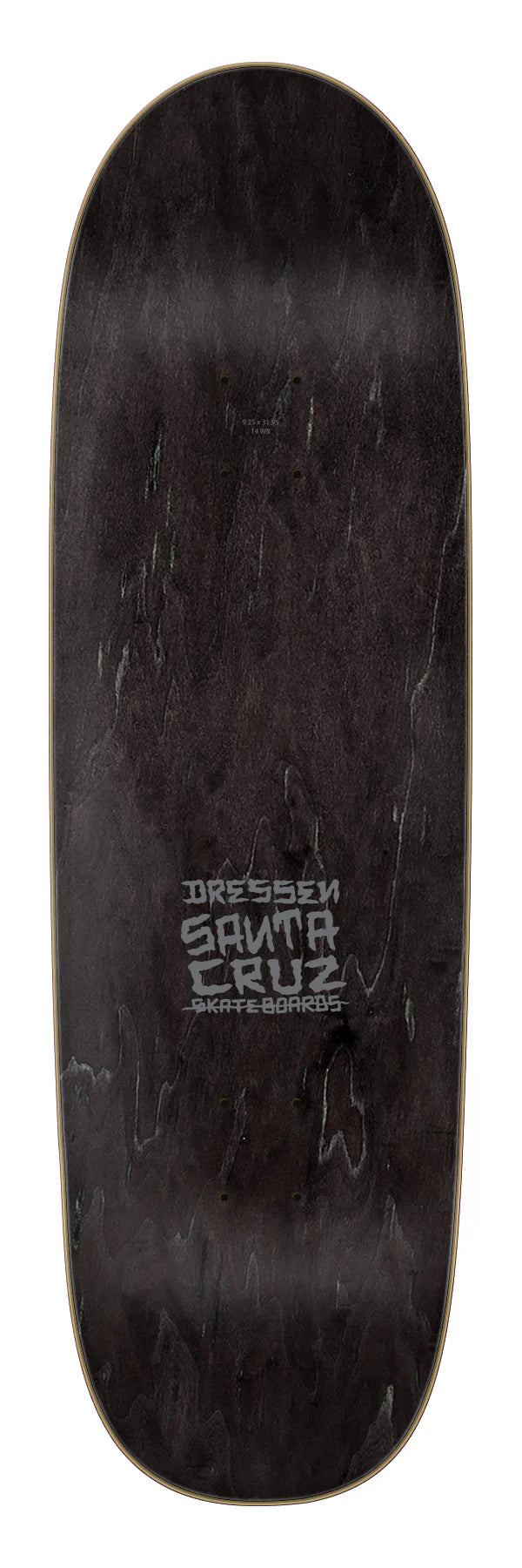 9.25in Dressen Skull Rose Santa Cruz Shaped Skateboard Deck Old School