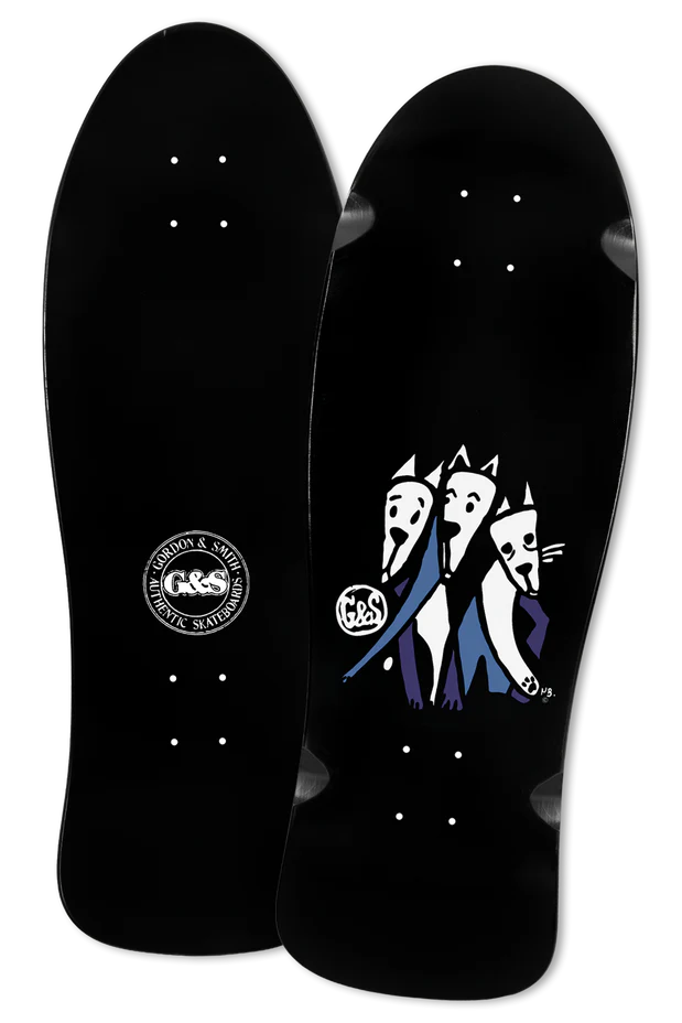 G&S Team 3 Dogs Wheel Wells Shaped Deck 10.0 X 31.0 - Skateboard Deck