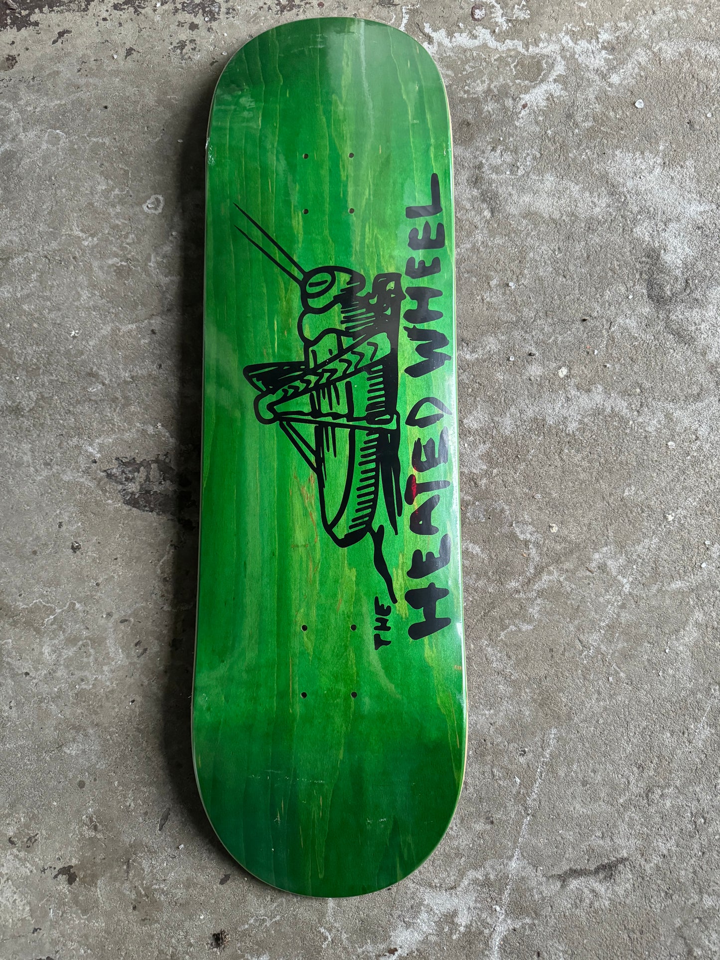 THE HEATED WHEEL TEAM GRASSHOPPER SKATEBOARD DECK 9.0 FREE STICKER PACK!