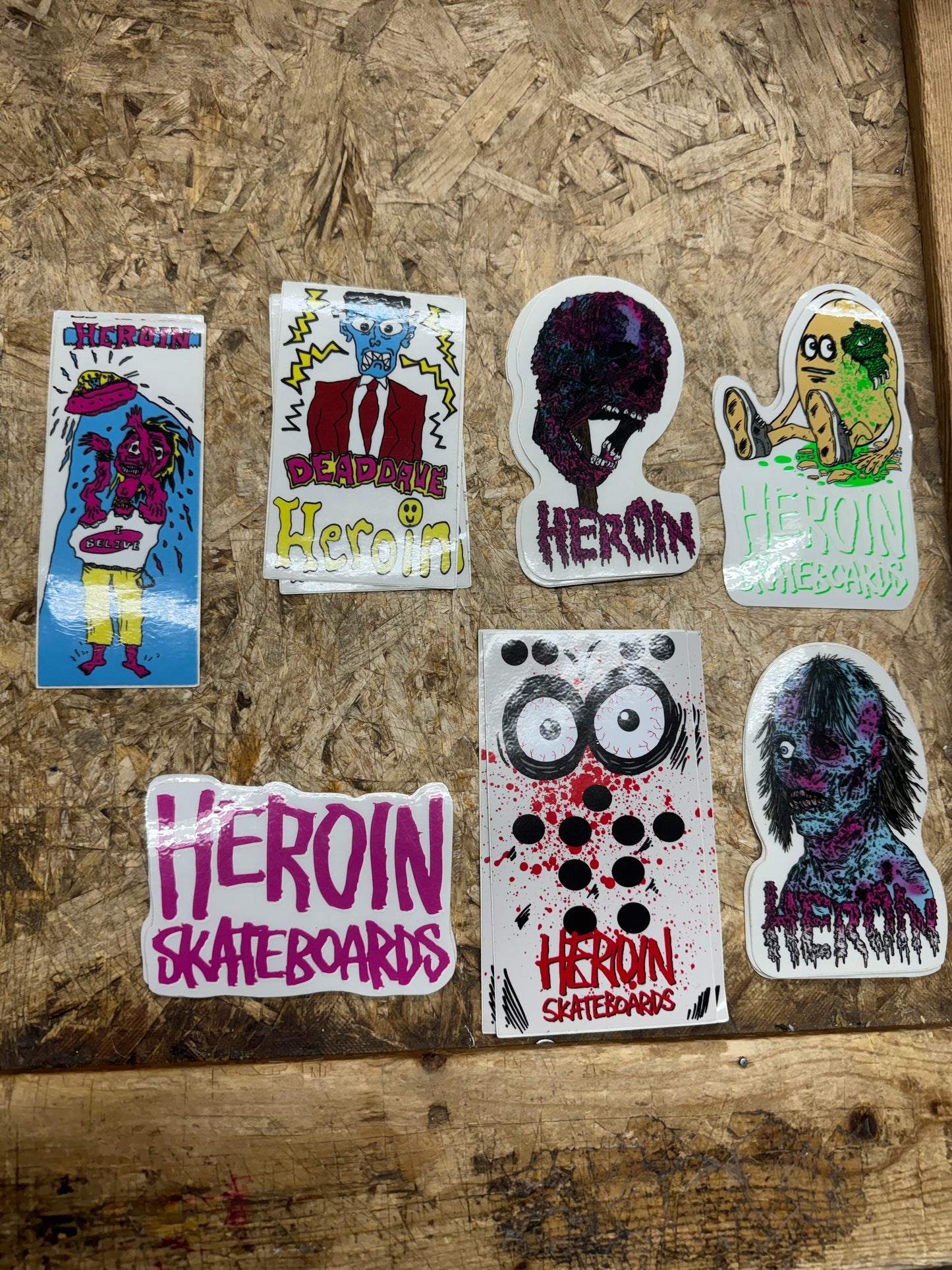Heroin Skateboard Sticker pack #2 (7 Stickers)