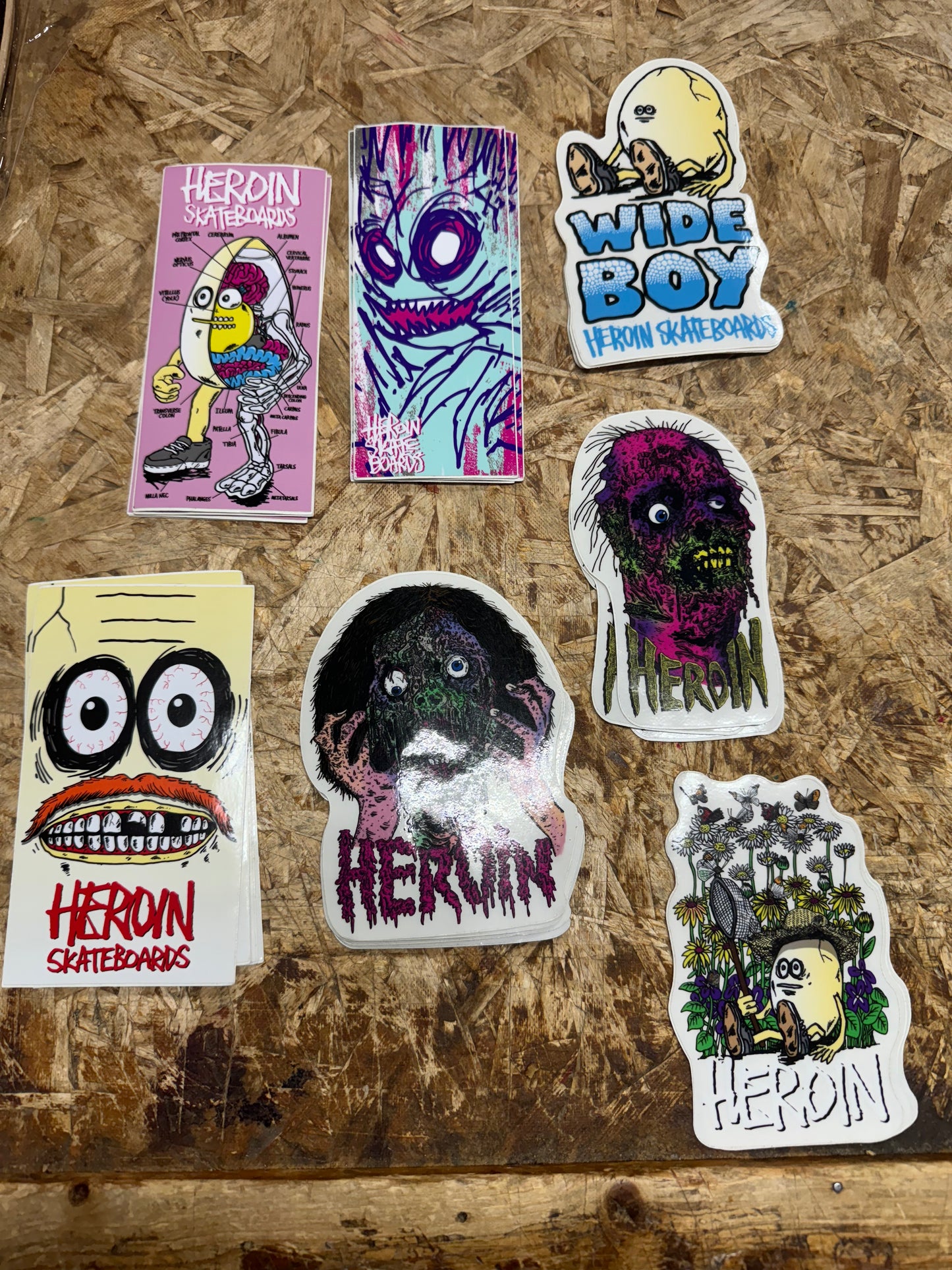 Heroin Skateboard Sticker # 1 Pack (7 Stickers)