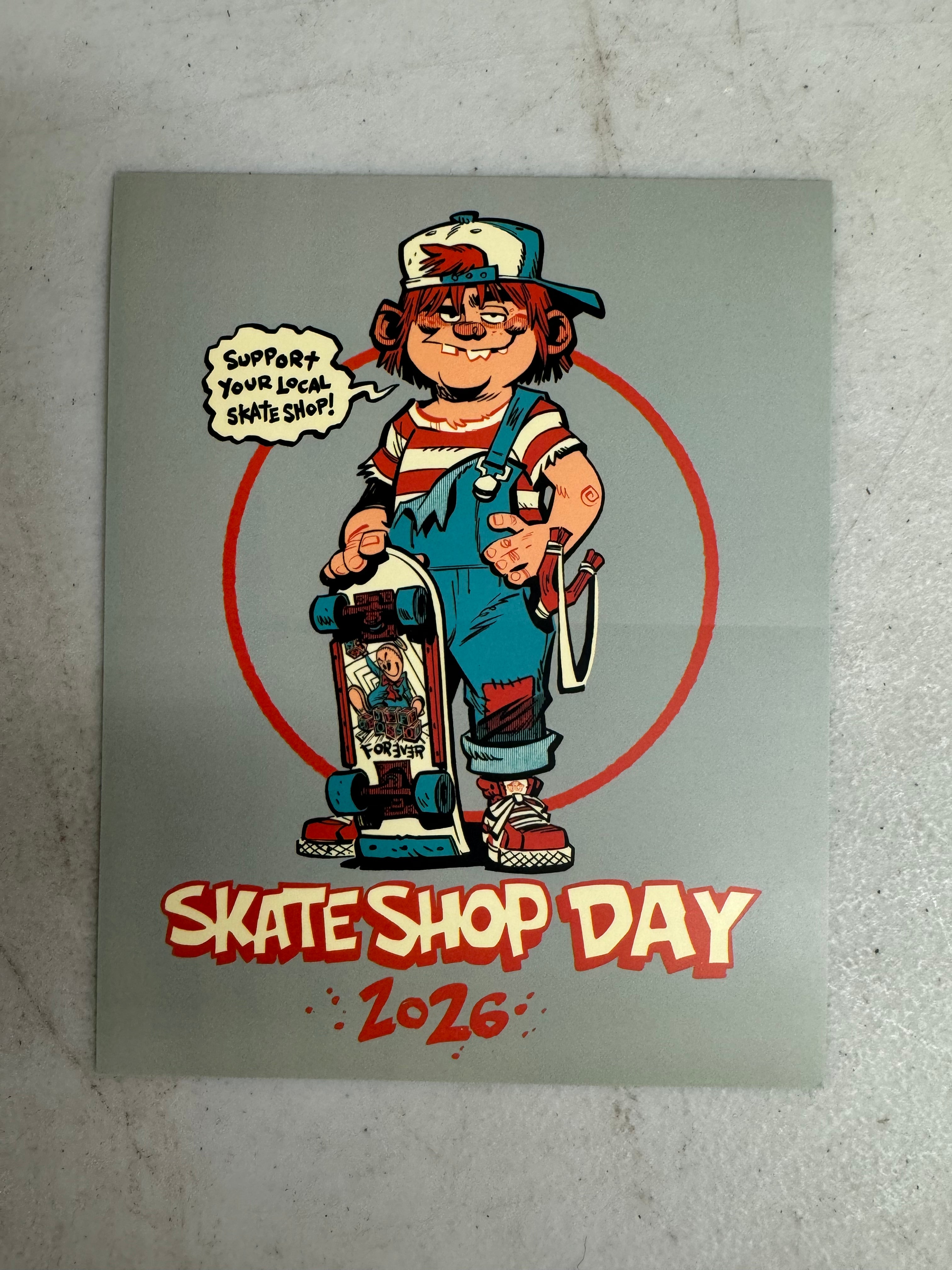 Skate Shop Day 2026 Brett Parson Artwork sticker 4”x5” – Old Skull