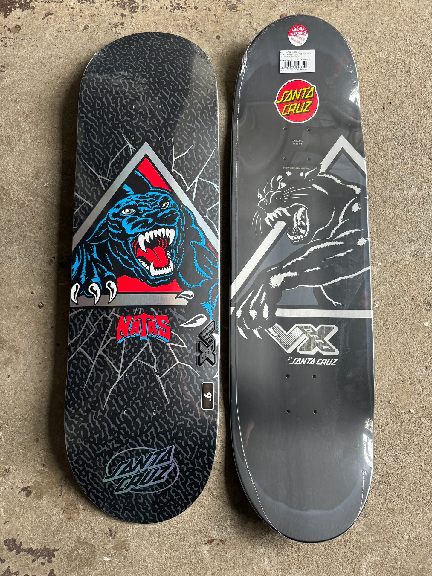 9.0in Natas Kaupas Shattered Panther Santa Cruz VX Skateboard Deck