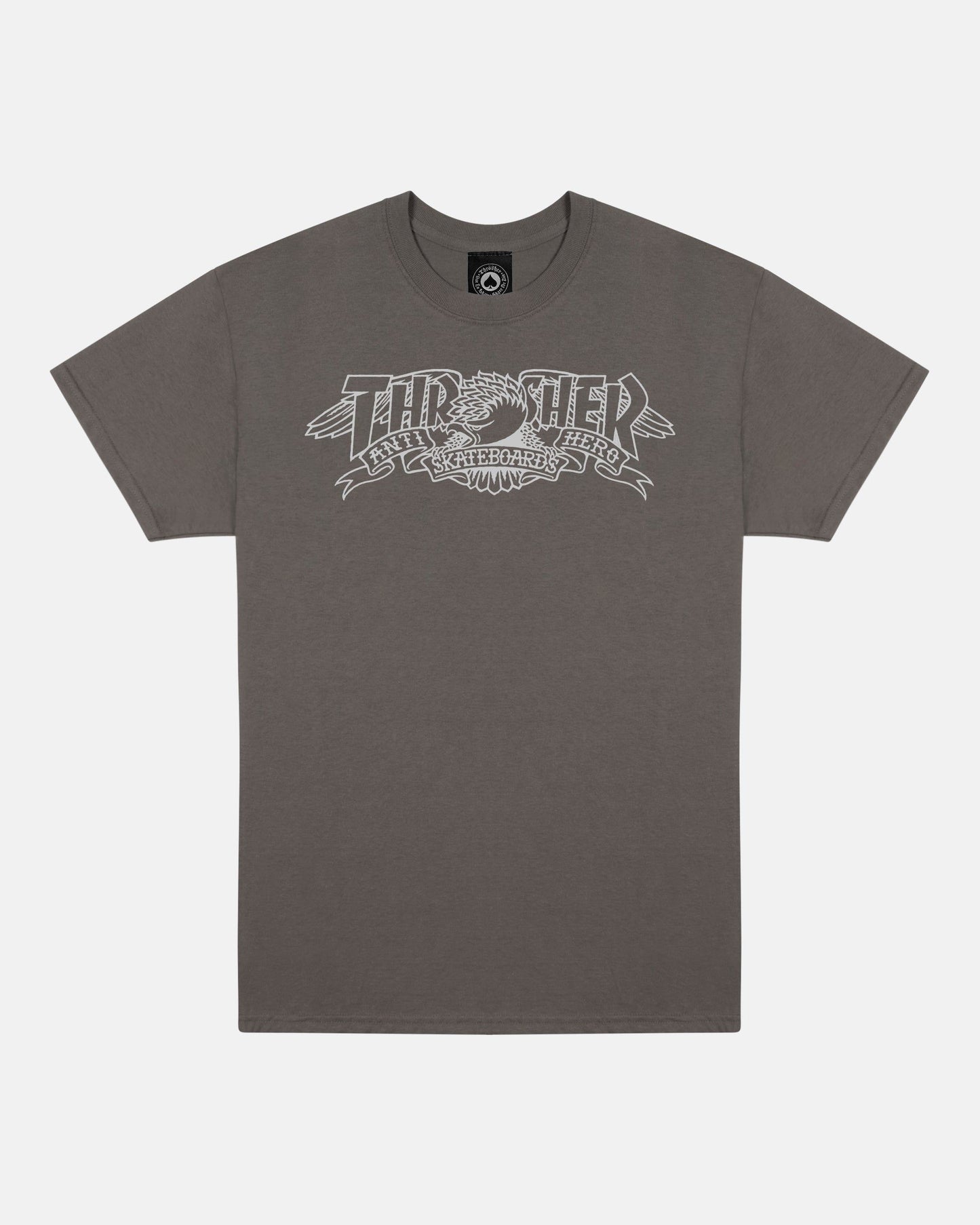 Thrasher Magazine x Anti Hero Mag Banner Tee Shirt - Charcoal