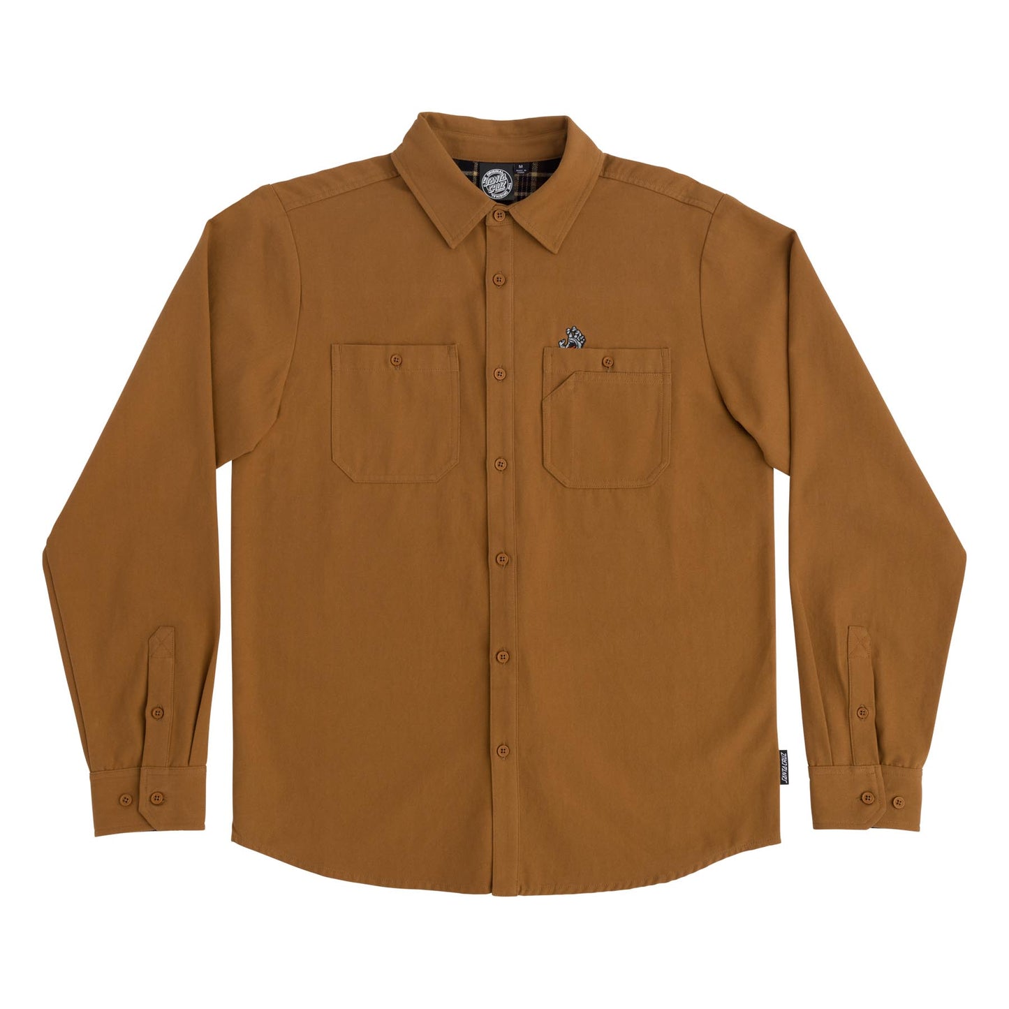 Santa Cruz - Screaming Hand Utility L/S Button Up Top Dusty Brown - Mens