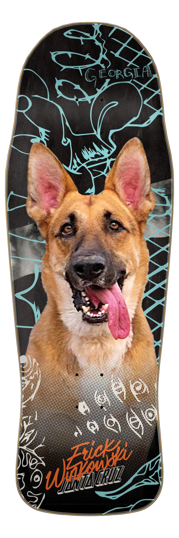 10.34in Winkowski Tribute Shaped Santa Cruz Skateboard Deck