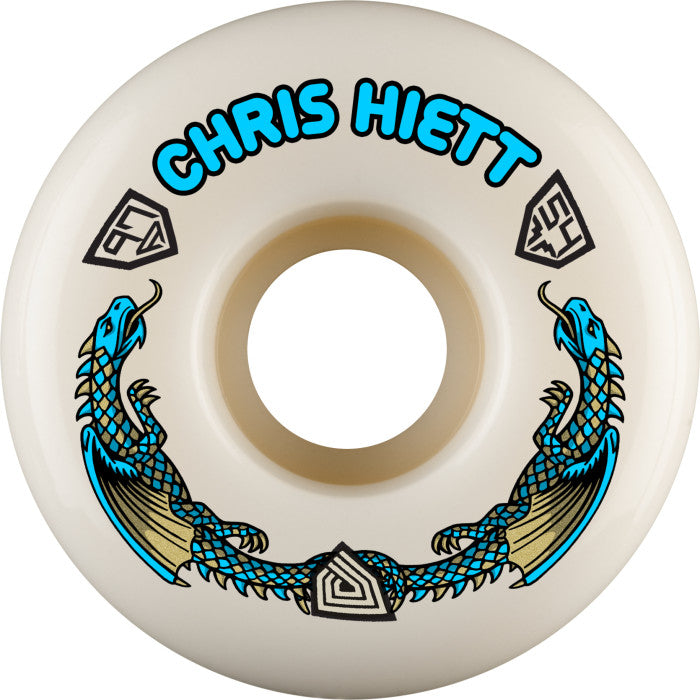 Powell Peralta Chris Hiett Pro 97A - V7 Symmetrical Shape - Medium Ride Patch - 54mm x 34mm 97A V7 Skateboard Wheels 4pk