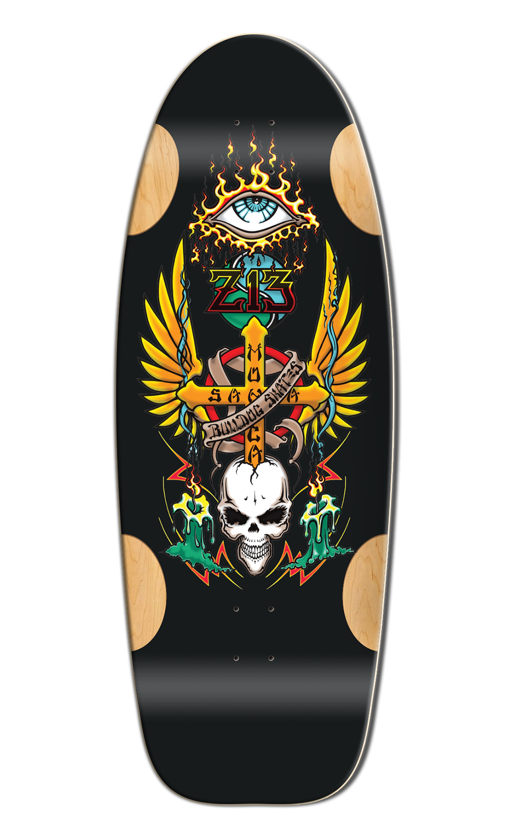 Bull Dog Designs Wes Humpston Z13 Skateboard Deck BLACK FORMICA 33"x 11.875"x WB 18.5"