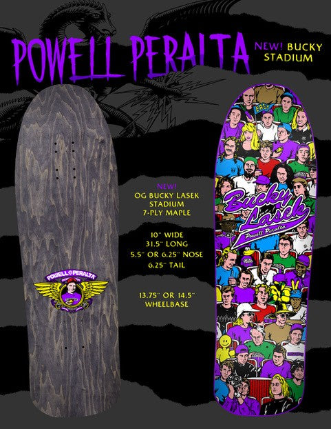 **PRE ORDER** Powell Peralta NEW OG Bucky Lasek Stadium 7-Ply Maple Skateboard Deck - Ravens Purple!
