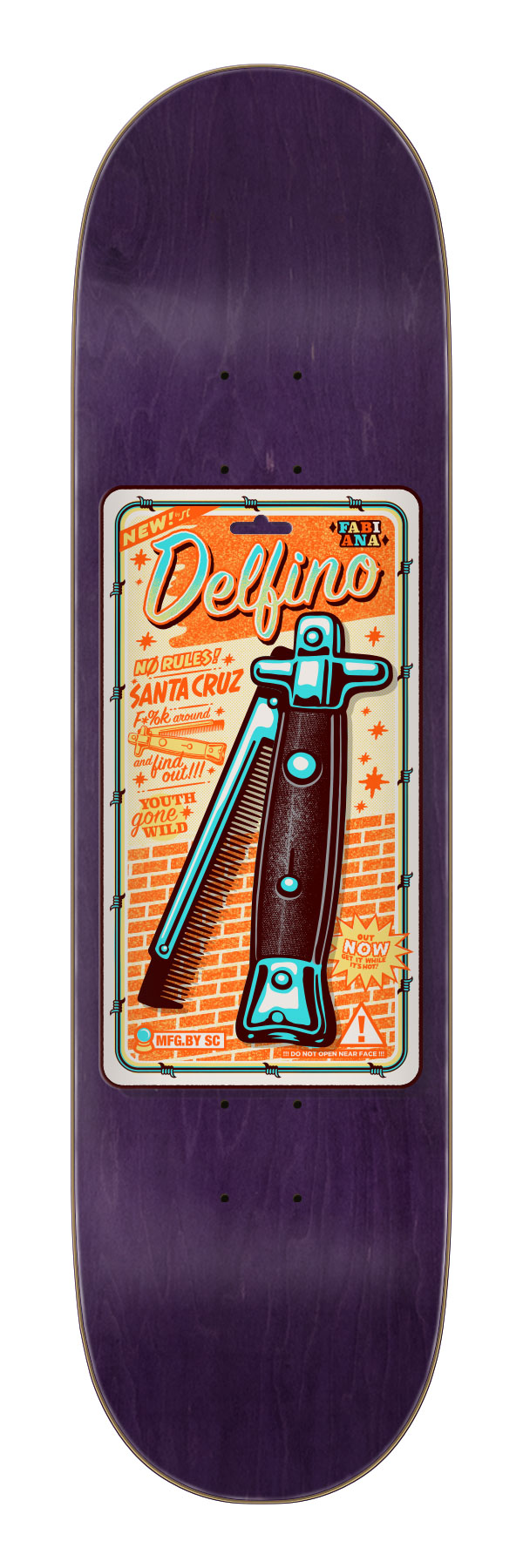 Delfino Switchblade Comb Pro 8.25in x 31.60in Santa Cruz Deck