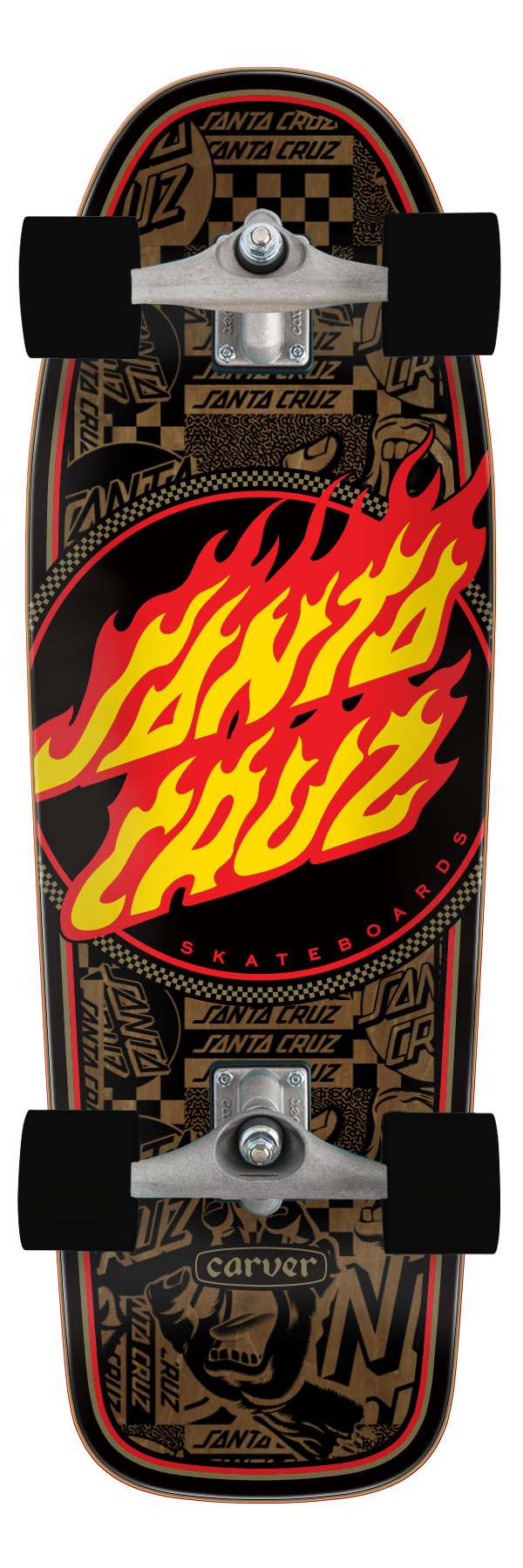 9.8in Flame Dot Route Santa Cruz Carver Surf Skate FREE SHIPPING