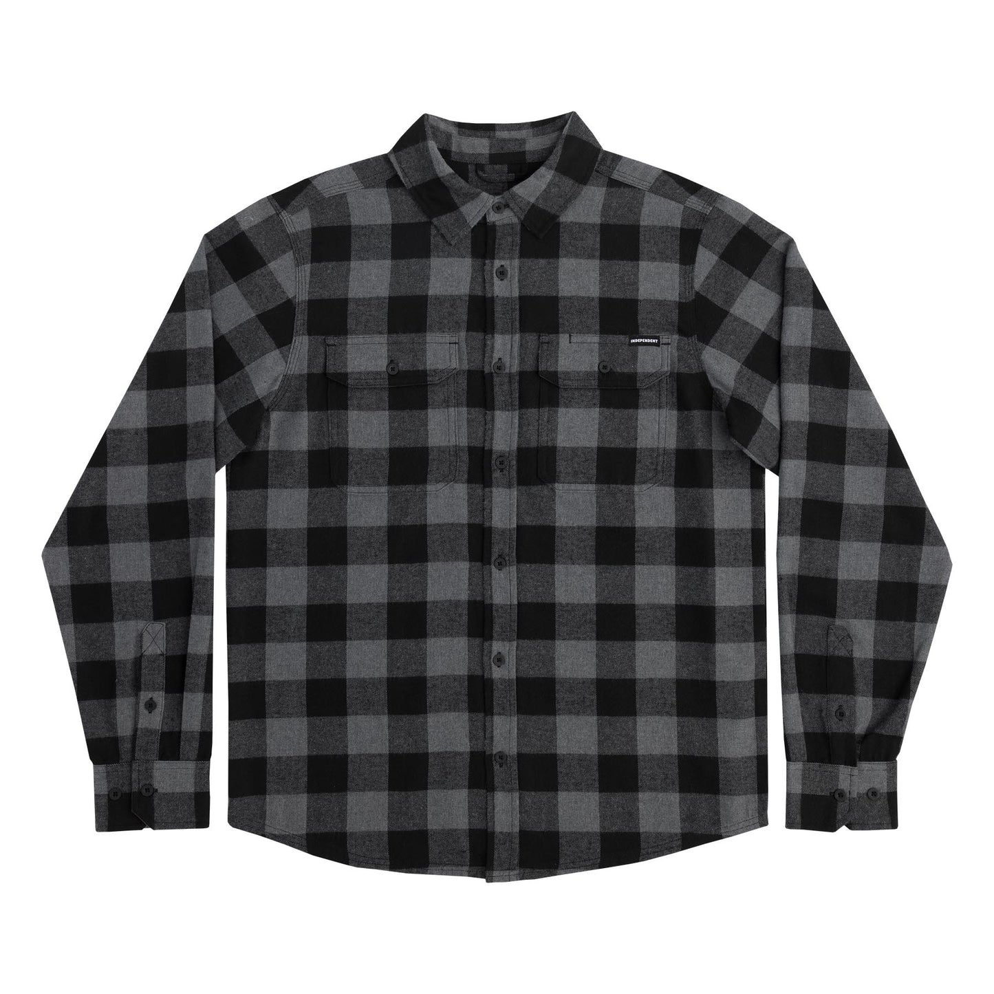 Independent Belmont Mens Longsleeve Flannel Shirt - Grey