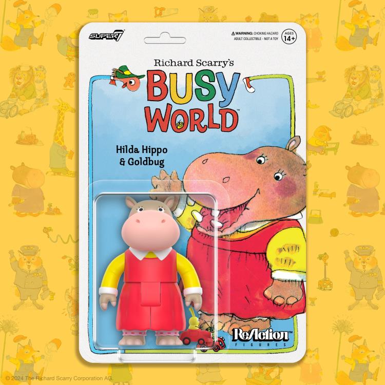 Super7 Richard Scarry Busy World ReAction Wave 1 Hilda Hippo
