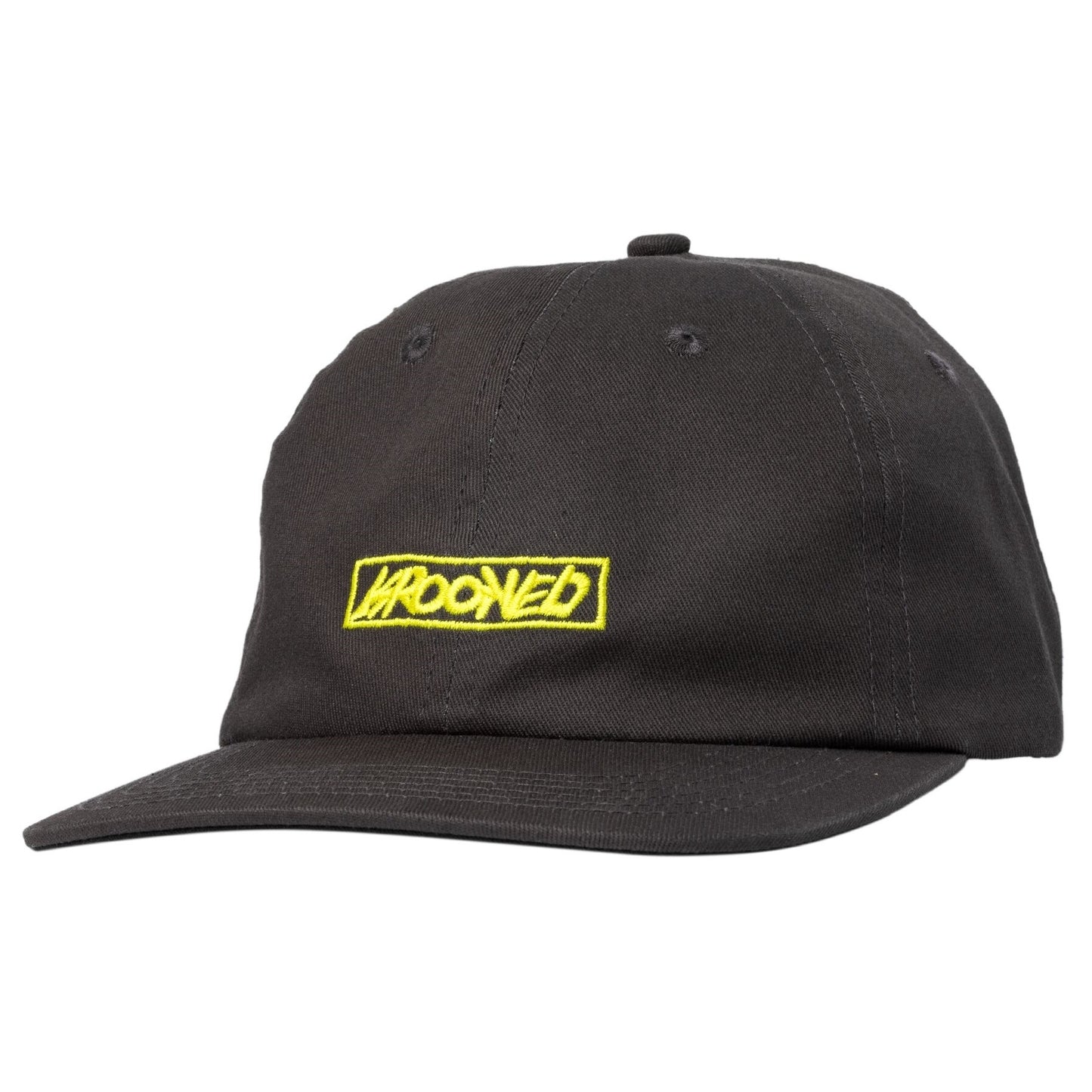 Krooked Moonsmile Script Strapback Hat - Charcoal/Yellow