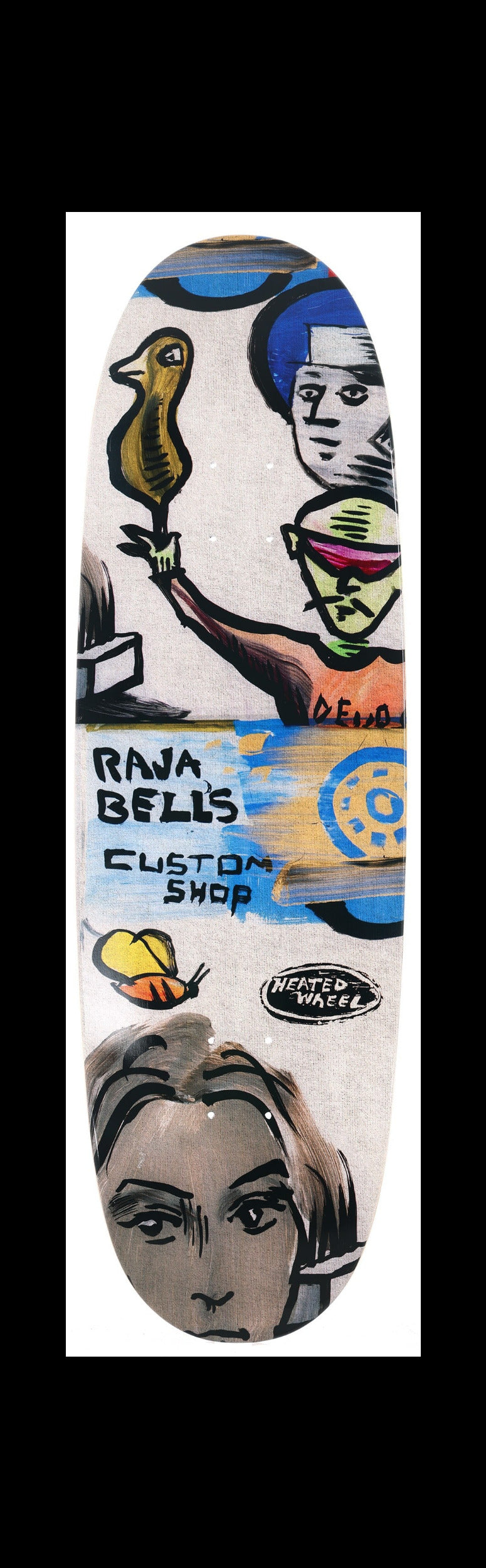The Heated Wheel Raja Bell Egg Shaped Skateboard Deck 9.6