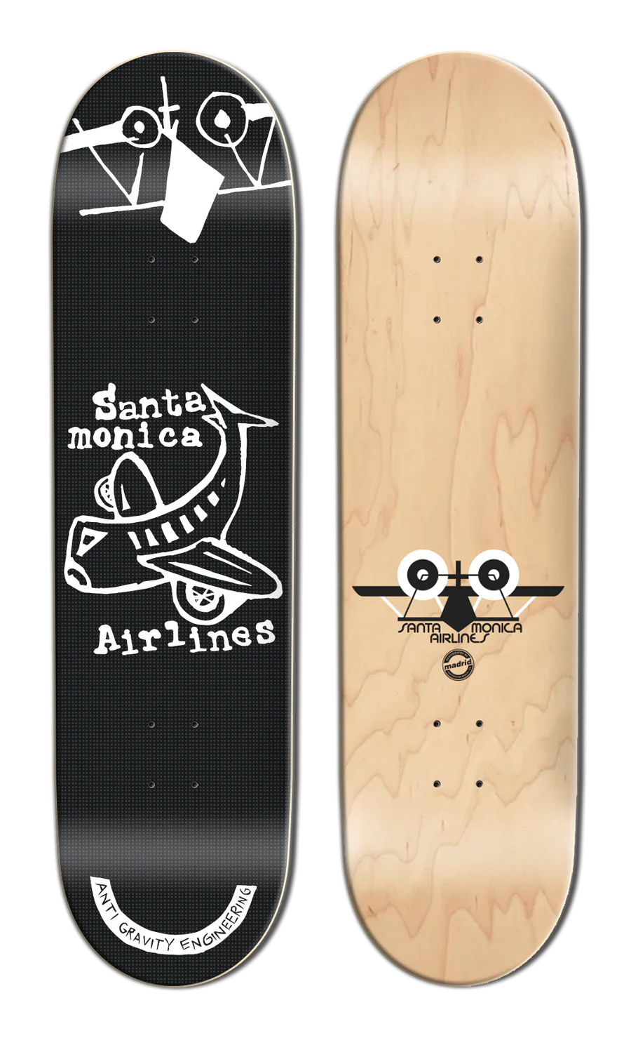 SMA PLANE STREET Series Skateboard Deck (BLACK) 8.75"