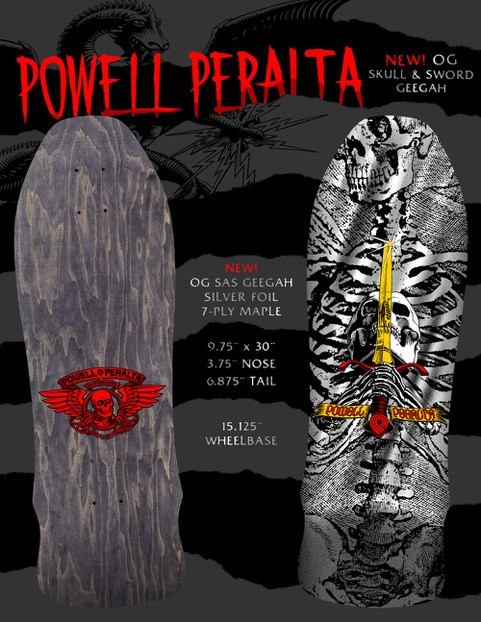 **PRE ORDER** NEW! OG Skull & Sword Geegah 7-Ply Maple Skateboard Deck Old School Reissue