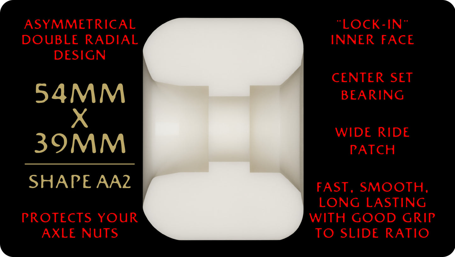 Powell Peralta Nano Rats 93A - AA2 Asymmetrical Shape - Wide Ride Patch - 54mm x 39mm 93A AA2 Skateboard Wheels 4pk