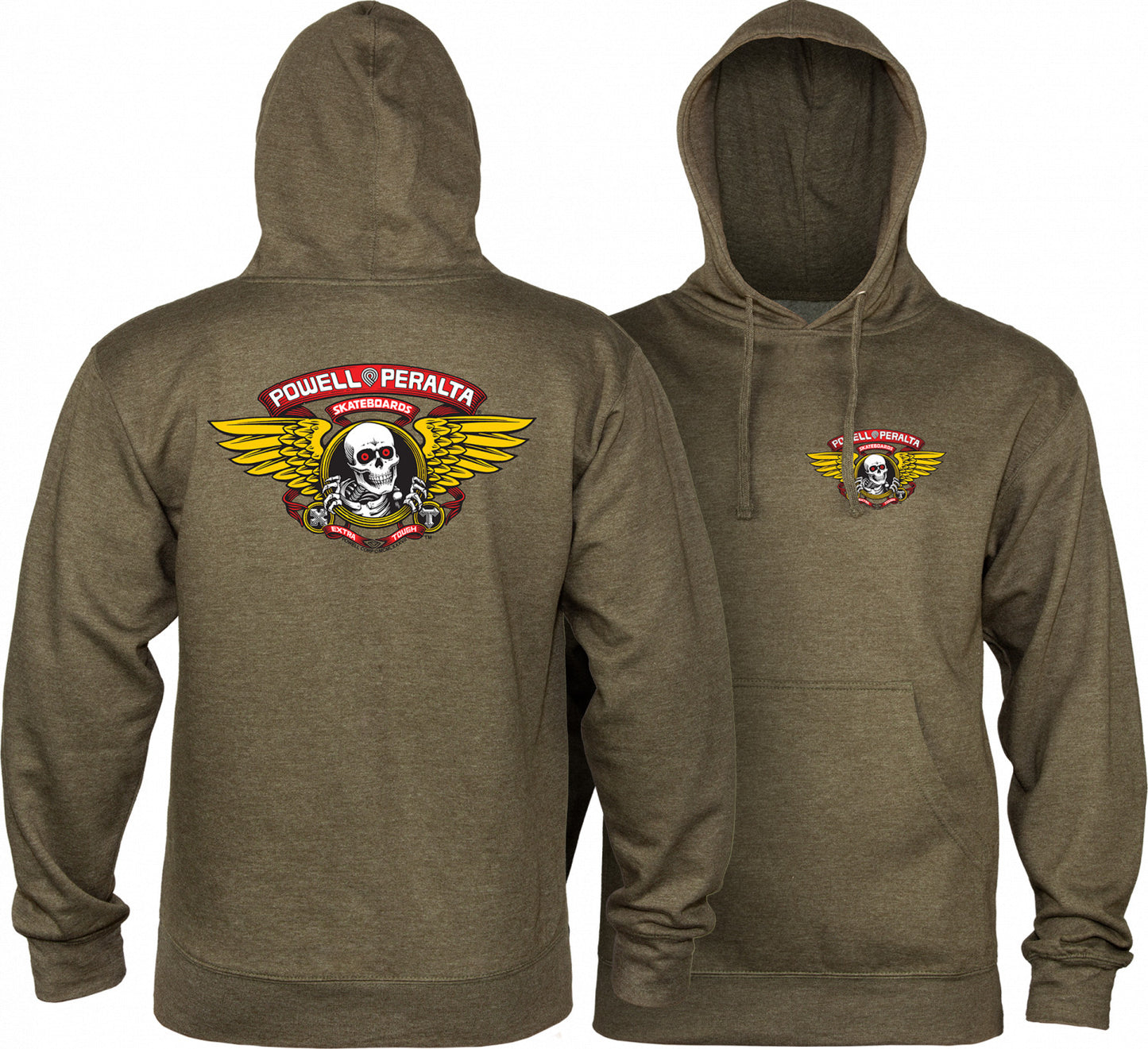 Powell Peralta Winged Ripper Hooded Sweatshirt (Army Heather)