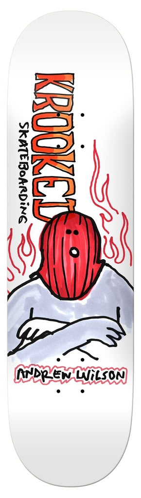 Krooked Wilson Fire Mask Skateboard Deck 8.75 x 32.62
