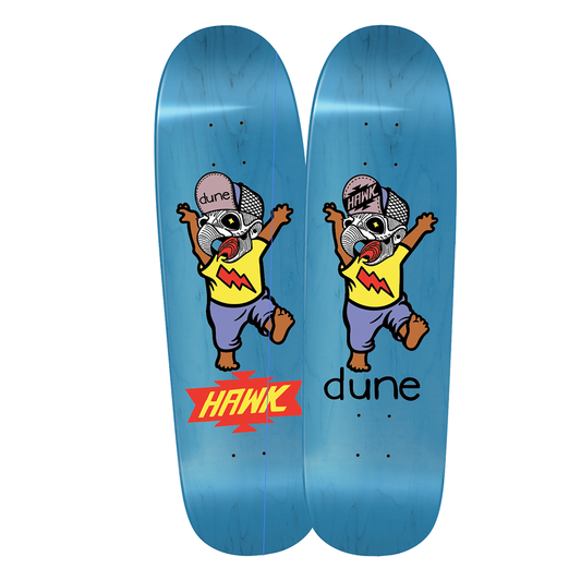 STEREO HAWK X DUNE BABY SKULL MASHUP SHAPED SKATEBOARD DECK 9.25