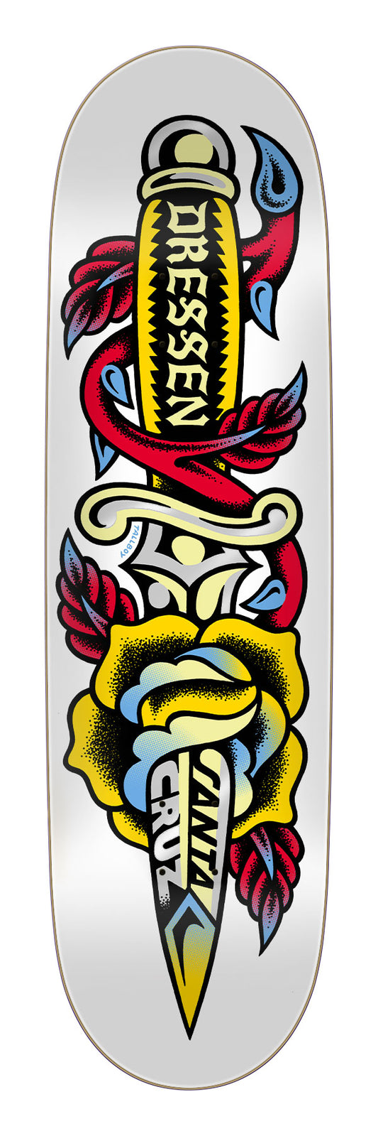 Santa Cruz Dressen Rose Dagger Pro Skateboard Deck 8.7in x 31.825in