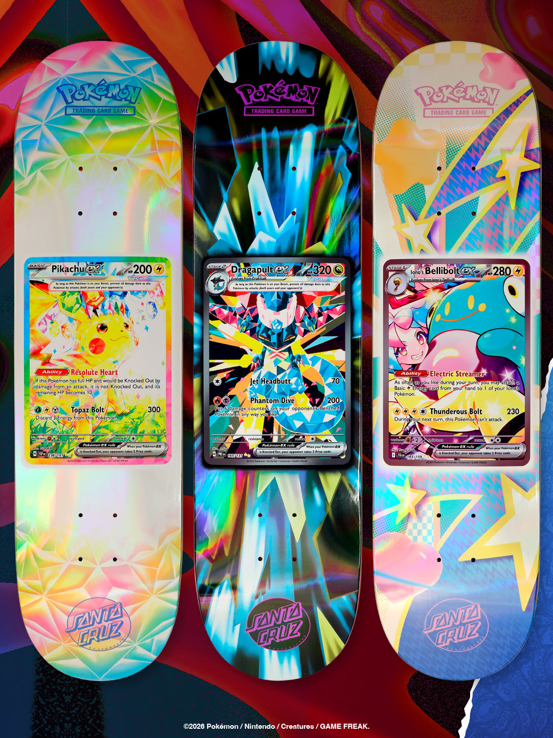 Pokémon TCG Blind Bag 8.0in x 31.6in Santa Cruz Skateboard Deck