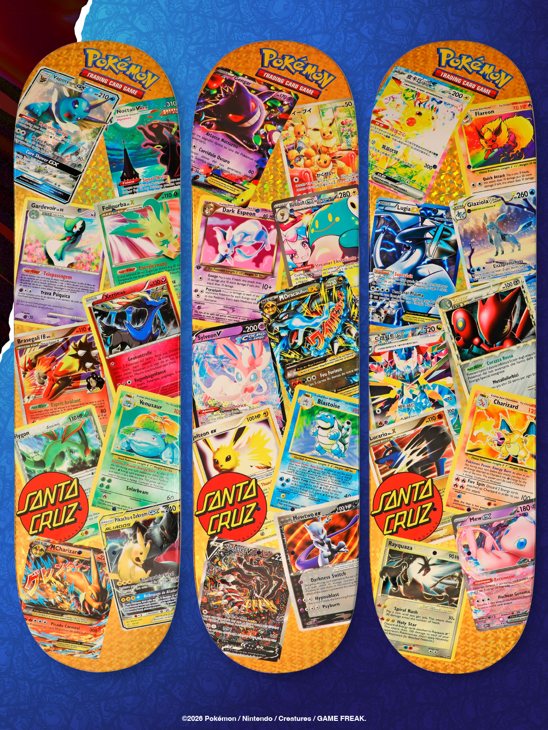 Pokémon TCG Blind Bag 8.0in x 31.6in Santa Cruz Skateboard Deck