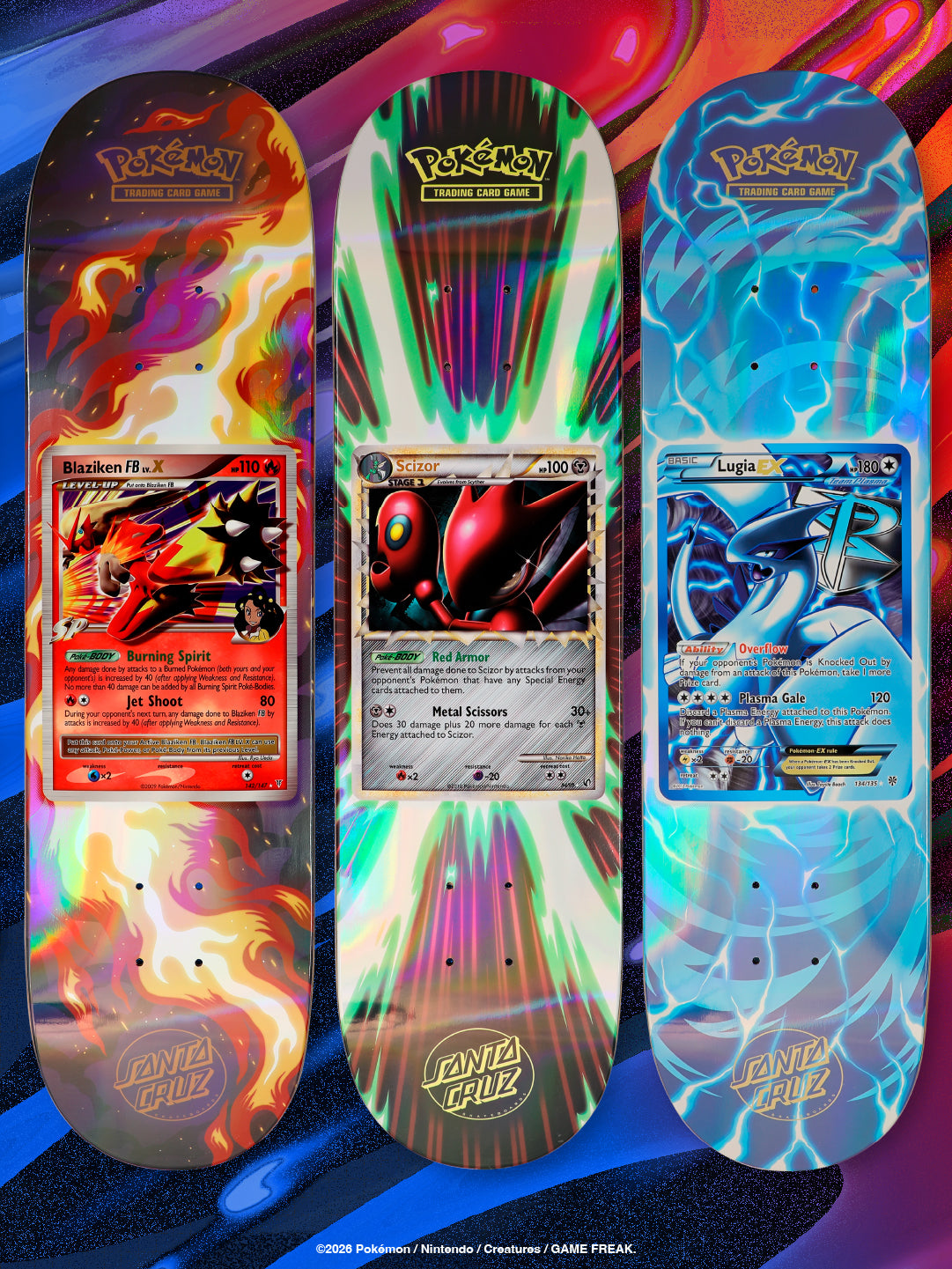 Pokémon TCG Blind Bag 8.0in x 31.6in Santa Cruz Skateboard Deck