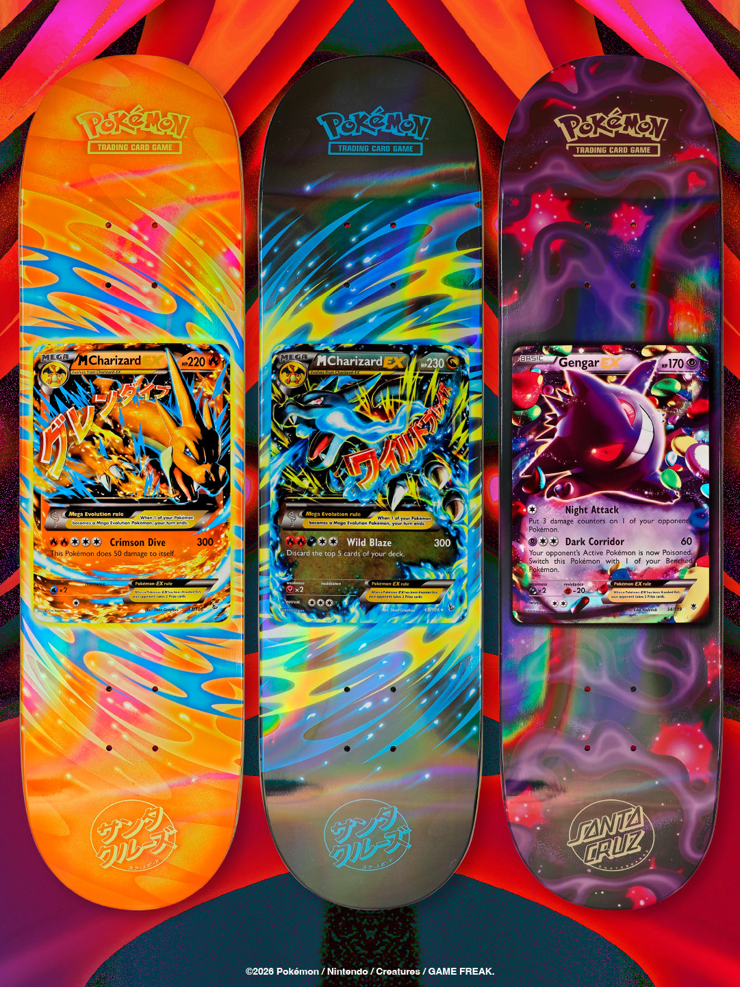 Pokémon TCG Blind Bag 8.0in x 31.6in Santa Cruz Skateboard Deck