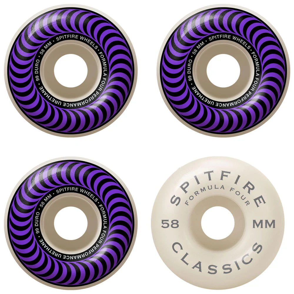 Spitfire Wheels Formula Four Classic Swirl Skateboard Wheels - 58mm 99a (Set of 4)