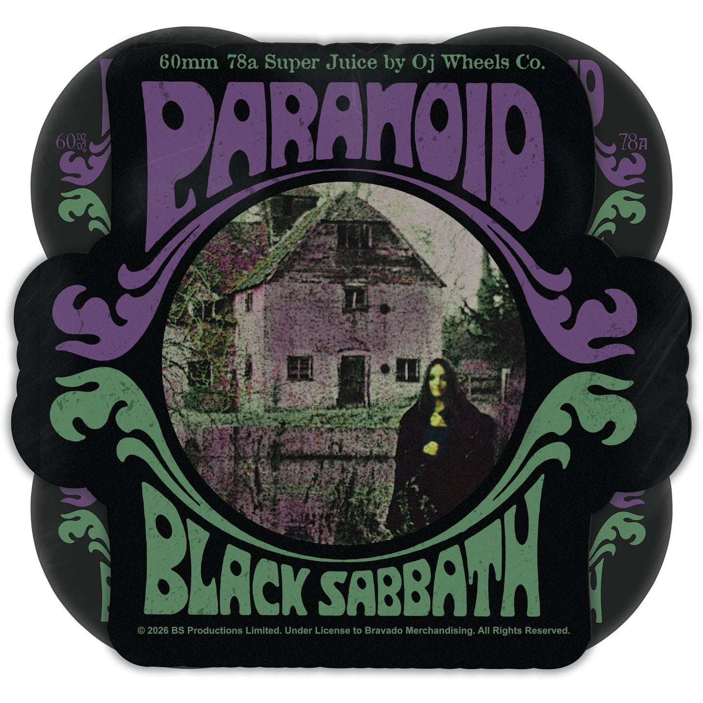 60mm Black Sabbath Paranoid Super Juice 78a OJ Skateboard Wheels