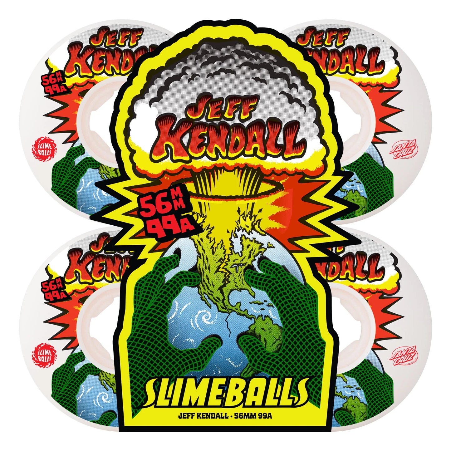 56mm Jeff Kendall End Of The World 99a Chubbies Slime Balls Skateboard Wheels
