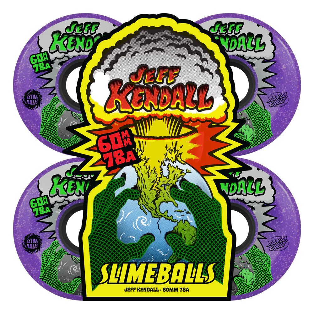 60mm Jeff Kendall End Of The World 78a Purple Glitter Slime Balls Skateboard Wheels