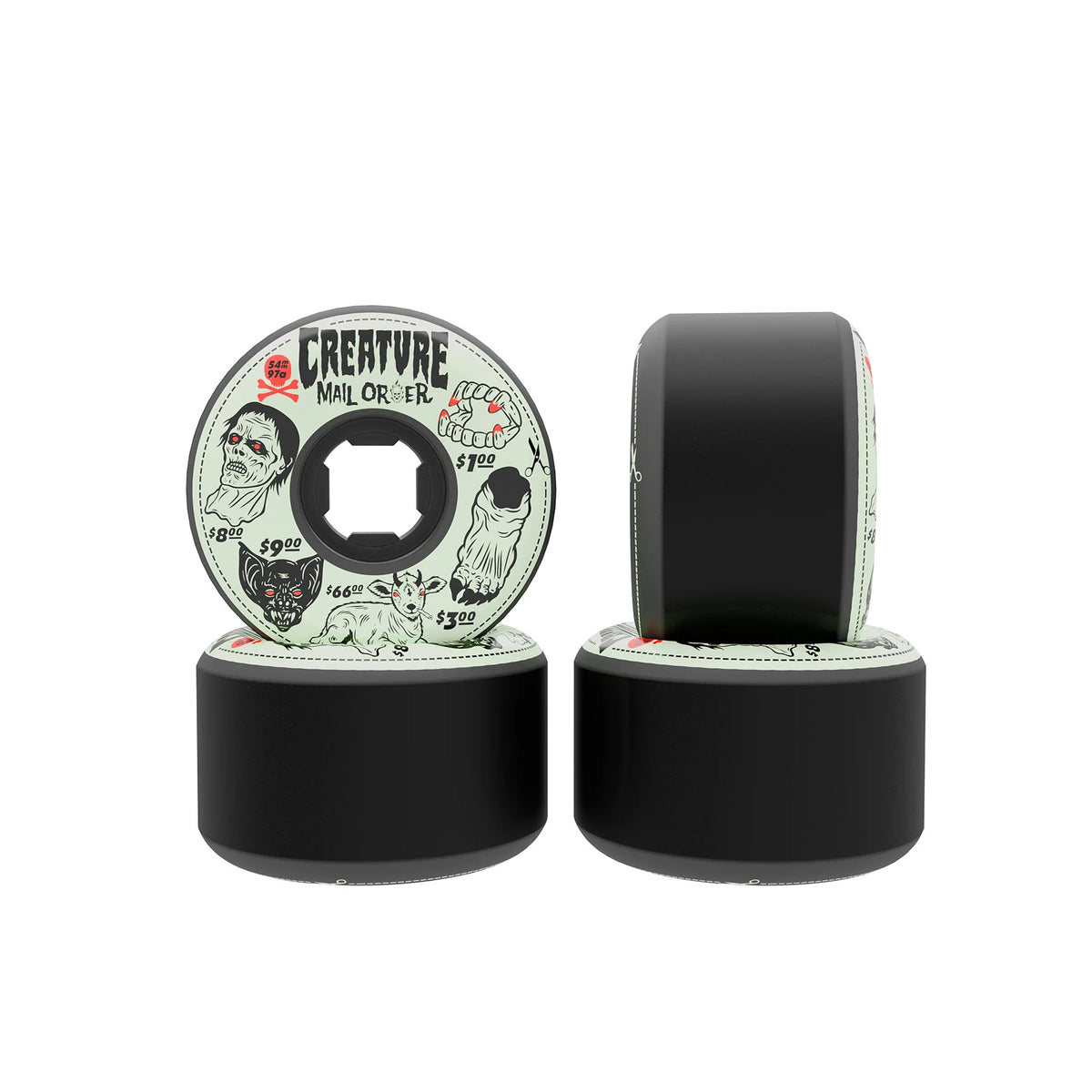 54mm Creature Mail Order Bloodsuckers 97a OJ Skateboard Wheels